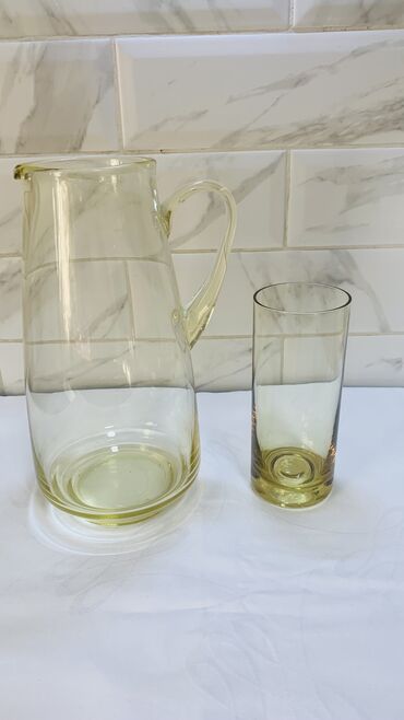 Наборы посуды: ❄️❄️Набор для напитков цитриновое стекло 10 стаканов кувшин — 1