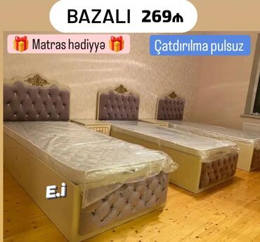 Masa və oturacaq dəstləri: Yeni, Təknəfərlik çarpayı, Bazalı, Matras ilə, Siyirməsiz