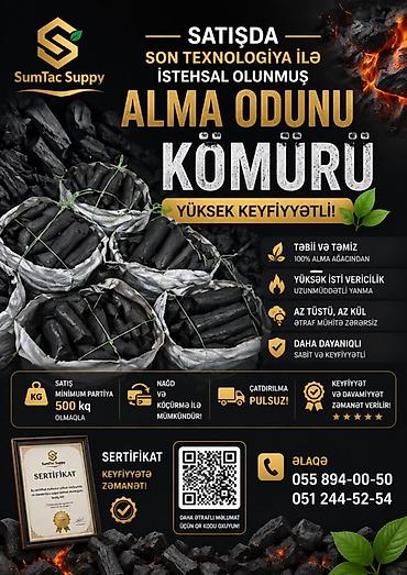 hamak satışı: Məhsul: Alma odunu kömürü – son texnologiya ilə istehsal olunmuş — 1