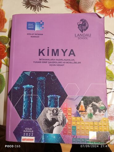 kimya test kitabı: Kimya 2022 qayda kitabı içi yazılmayıb 22 manata almışam 12 manata