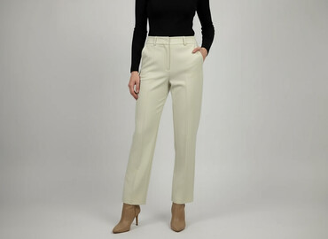 lenar plus spodnie: Material trousers for women, size S