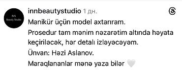 manikur ustası: Manikür üçün model axtarılır. Prosedur ustanın nəzarəti altında — 1