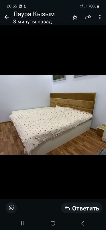 детские кровати мальчику: Двуспальная кровать, Б/у, С матрасом, МДФ, длина - 2000 см