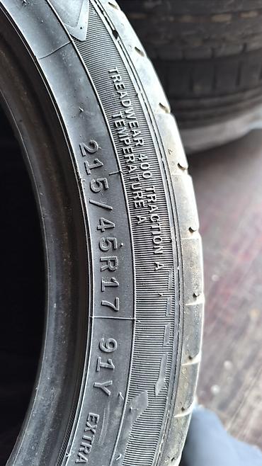 Шины 215 / 45 / R 17, Лето, Б/у, Комплект, Легковые
