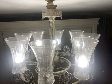 Süni güllər: Çılçıraq, 10 və daha çox lampa, Metal