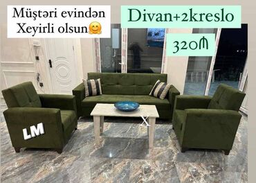 Masa və oturacaq dəstləri: Yeni, Divan, 2 kreslo