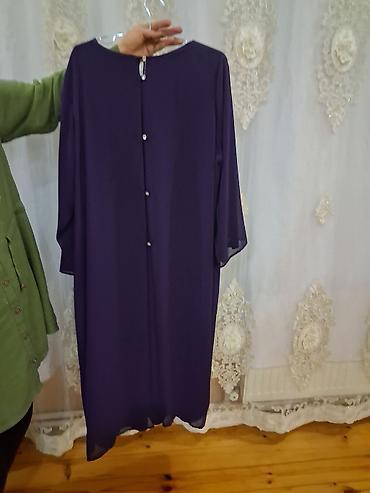Bənövşəyi rəngdə uzun xalat/kimono üslublu üst geyimi - Zərif, axıcı
