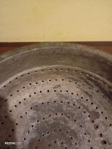 Qab-qacaq və mətbəx ləvazimatları: Qədimi Köhnə tip metal süzgəc/kolander - Material: qalaylı və ya — 3