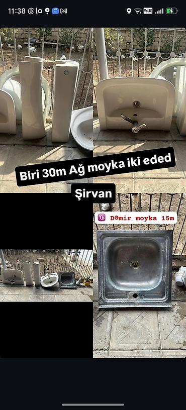 Сантехника: Mətbəx və vanna otağı üçün moykalar və ayaq dayaq hissələri - 2 ədəd — 1
