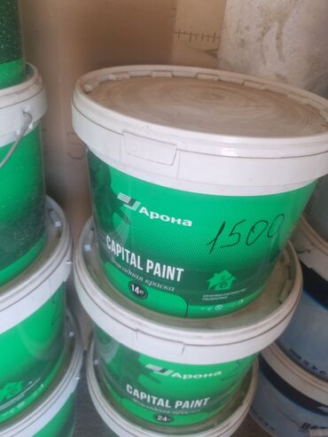 водаэмульсионная краска: Водоэмульсионная краска Capital Paint от Арона в зеленом ведре объемом