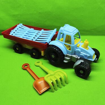 детские замки: Трактор игрушка для детей🚜 Большой синий трактор с прицепом для