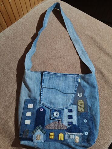 Torbe: Torba za rame, Handmade, Materijal: Platno — 17