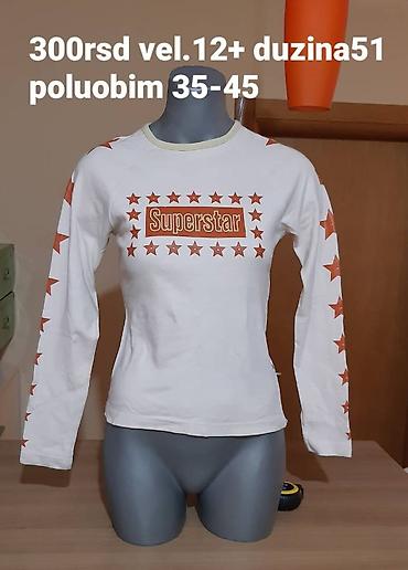broj 80 za bebe: Majica dugih rukava “Superstar” - Boja: bela sa narandžastim zvezdama — 1