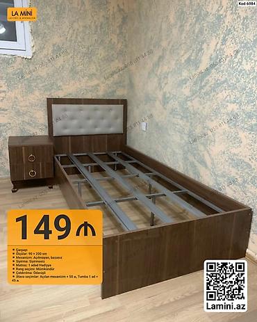La Mini tək nəfərlik çarpayı – Kod: 6984 - Ölçü: 90 × 200 sm - lalafo.az -da La Mini tək nəfərlik çarpayı – Kod: 6984 - Ölçü: 90 × 200 sm -