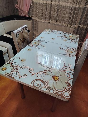 islənmis stular: Mətbəx üçün, İşlənmiş, Açılan, Dördbucaq masa, 2 stul — 2