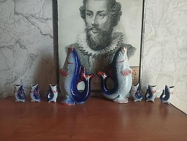 Фарфоровые графин и стопки советский набор at lalafo.kg Фарфоровые графин и стопки советский набор