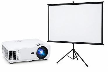 dreamstar master 4k: Proyektor və löhvəsi icarə verilir - Ağ korpuslu kompakt proyektor — 1