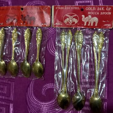 Qaşıqlar: - Kofe qaşığı 12, şəkər qaşığı isə 6 ədəddir. - Qaşığ — 12