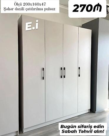 köşk: 4 qapılı dolab Yep yeni 270 azn rəng seçimi var çatdırılma var — 1