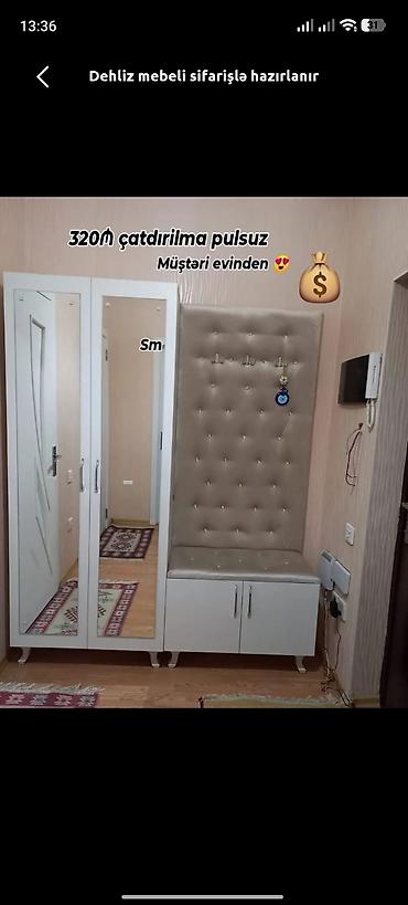 divan evi: Dehliz mebeli – sifarişlə hazırlanır Komplekt: - İkili dolab: ön — 1