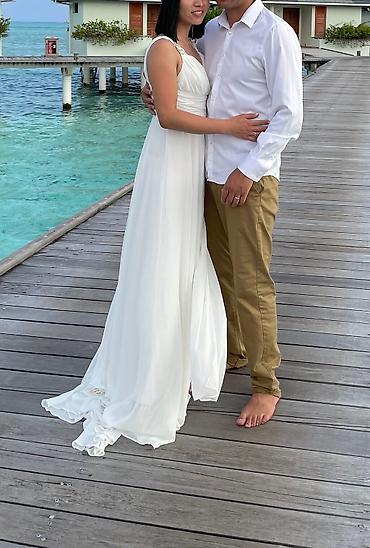 Вечерние платья: Вечернее платье, Классическое, Длинная модель, Шифон, Без рукавов, Открытая спина, Шлейф, S — 6