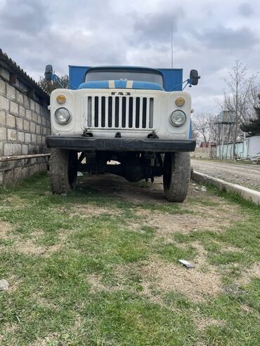 купить авто в азербайджане: GAZ yük maşını – mavi rəngdə, üçtərəfli bortlu dumper (sökülən yan və