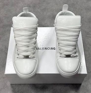 баскетболные кросовки: Кроссовки Balenciaga, высокие, белые - Модель: высокие с толстыми — 1