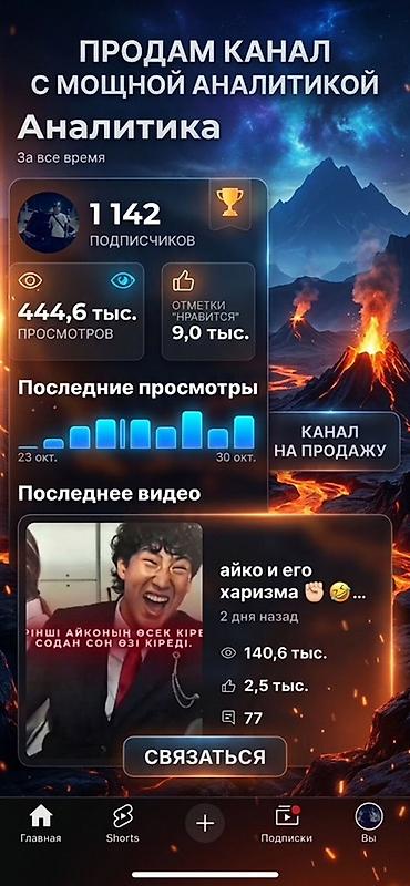 Магу уступить сеной Продаётся готовый YouTube‑канал с настроенной — 1
