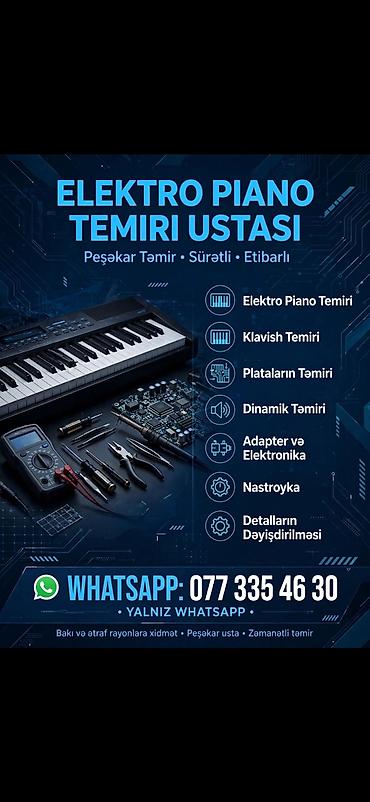 usda: Elektro piano təmiri xidməti Peşəkar usta tərəfindən: - Elektro piano — 1
