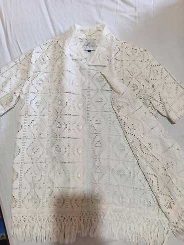 Košulje: Bela heklana košulja/kimono sa resama - Materijal: mrežasta heklana — 2