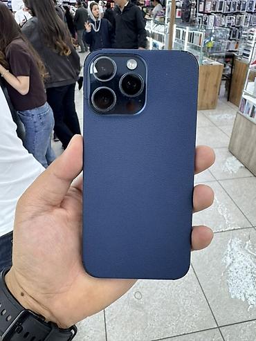 IPhone 15 Pro Max, Б/у, 256 ГБ, Blue Titanium, Зарядное устройство, Защитное стекло, Чехол, 87 %