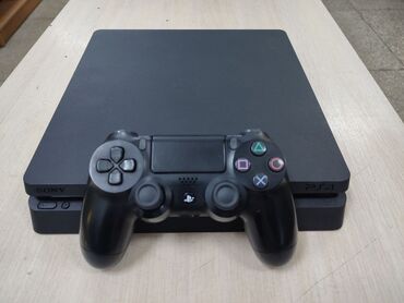 купить диски на сони плейстейшен 4 бу: Playstation 4 slim 1TB С полным комплектом 1 - джойстик 2 - игры В