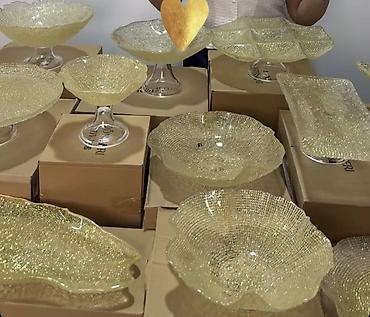 dish sets: Набор сервировочной посуды из рельефного стекла - Коллекция — 2