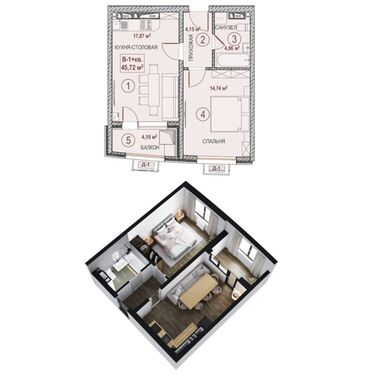 сниму квартиру на долгый срок: 1 комната, 46 м², Элитка, 3 этаж, Дизайнерский ремонт