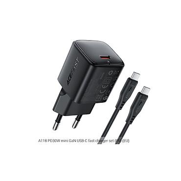 black: Название: Сетевое зарядное устройство ACEFAST A118 PD30W mini GaN — 1