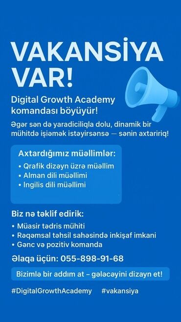 bağça müəllimi vakansiya 2022: Müəllim tələb olunur