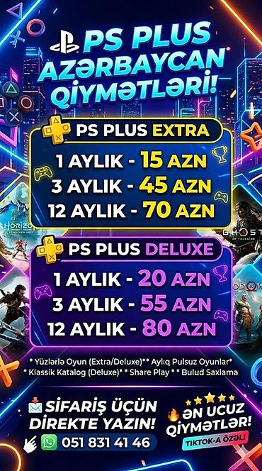 gamestation 3: PS Plus abunəlikləri – Azərbaycan qiymətləri PS Plus Extra: - 1 aylıq — 1