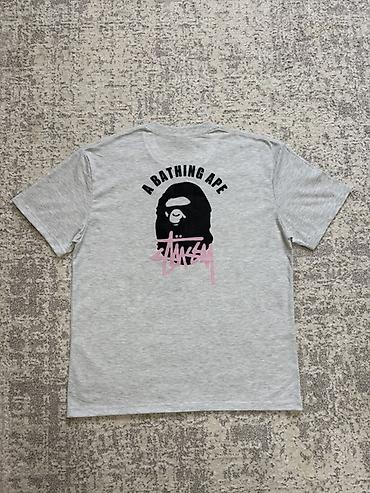 ремень stussy: Новая Футболка Bape x Stüssy, светло‑серая Качество 100% хлопок Очень — 2