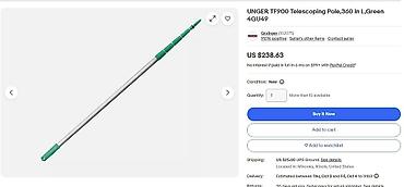 plastic: Телескопическая штанга Unger UNG TF900 Silver Plastic TelePlus Modular — 3