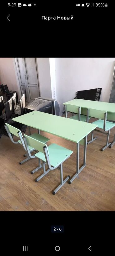 Комплект парт и стульев: Комплект парты и стула, Новый, Самовывоз, цвет - Голубой — 10