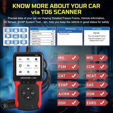 Alati za automobile: Novo- T06 OBDII / EOBD + CAN Dijagnostika Funkcije: Čitanje kodova — 15
