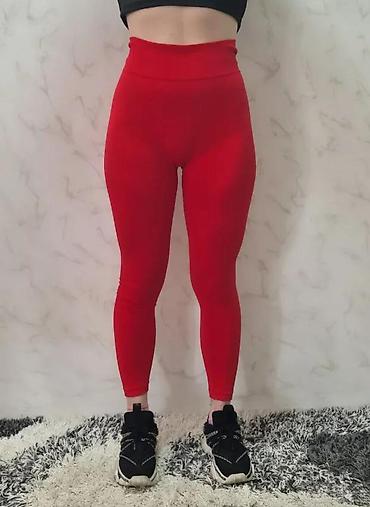 Helanke, biciklistički šortsevi: Crvene ženske helanke sa visokim strukom. Dizajnirane su za udobnost i — 1