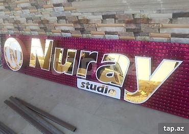 dayə isi: İşıqlı qabarıq hərflər,neon,lazer,banner,vinil,setka vinil. işimizin — 10