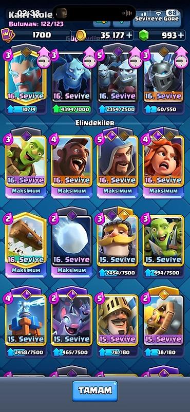 İncəsənət və kolleksiyalar: Clash Royale (8 il) + Clash of Clans(10il) hesabı (ikisi bir maildir — 2
