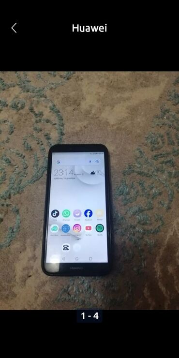 телефон w: Huawei Ascend Mate7, Б/у, 16 ГБ, цвет - Синий, 2 SIM