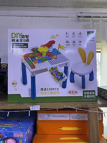 монтессори игрушки: Детский игровой стол с конструктором DIY + стульчик - — 1