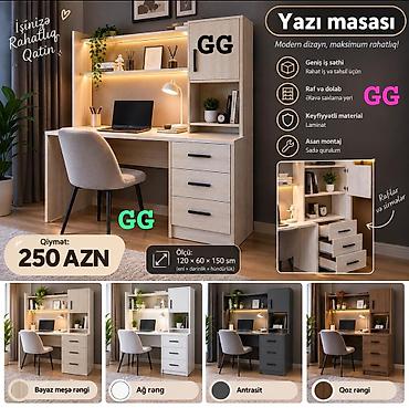 Düz masa, Stulsuz, Polkalı, Siyirməli, Sadə laminat