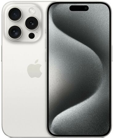 системный телефон: IPhone 15 Pro, Колдонулган, 256 ГБ, White Titanium, Куту