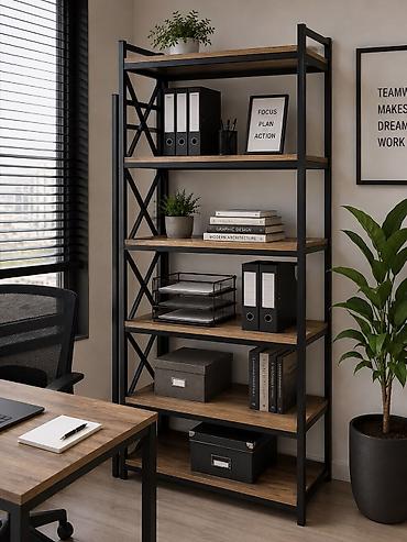 Стеллажи: Металлический стеллаж Loft Каркас: прочный профильный металл, матовое — 13