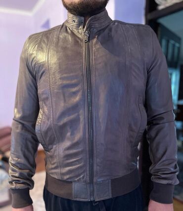 длинная кожаная куртка: Куртка XL (EU 42), цвет - Коричневый